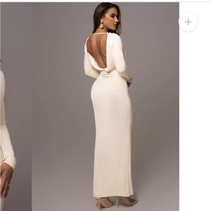 Cream Kathleen slit maxi